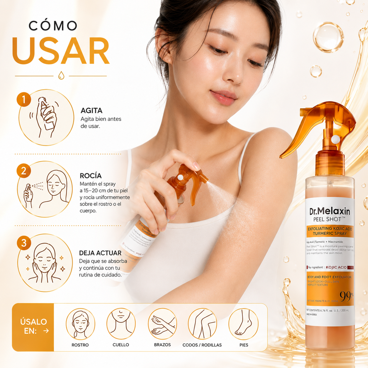 Dr. Melaxin Peel Shot – Spray Exfoliante Corporal (Original)