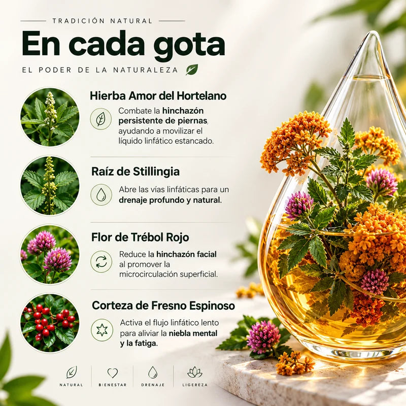 Drenaje Linfático – Gotas Naturales · Reduce la Hinchazón y Siéntete Más Ligera
