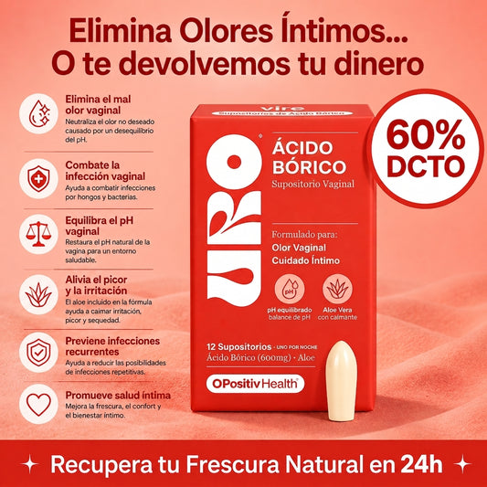 URO – Óvulos Vaginales de Ácido Bórico · Restaura el pH y Elimina el Olor (Original)